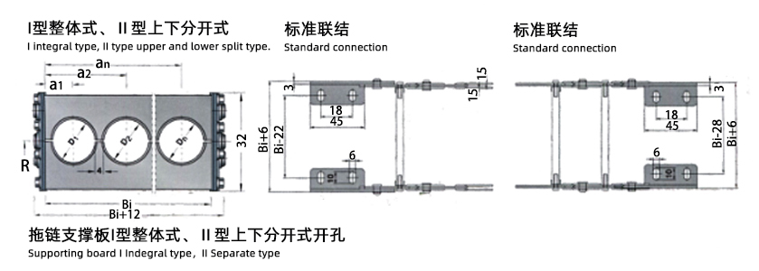 TL I、II型鋼制拖鏈上下分開式圖片